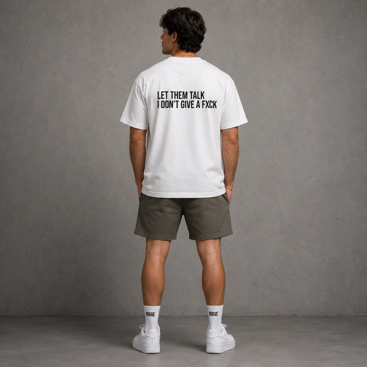 Let Them Talk Tee – White & French Oak