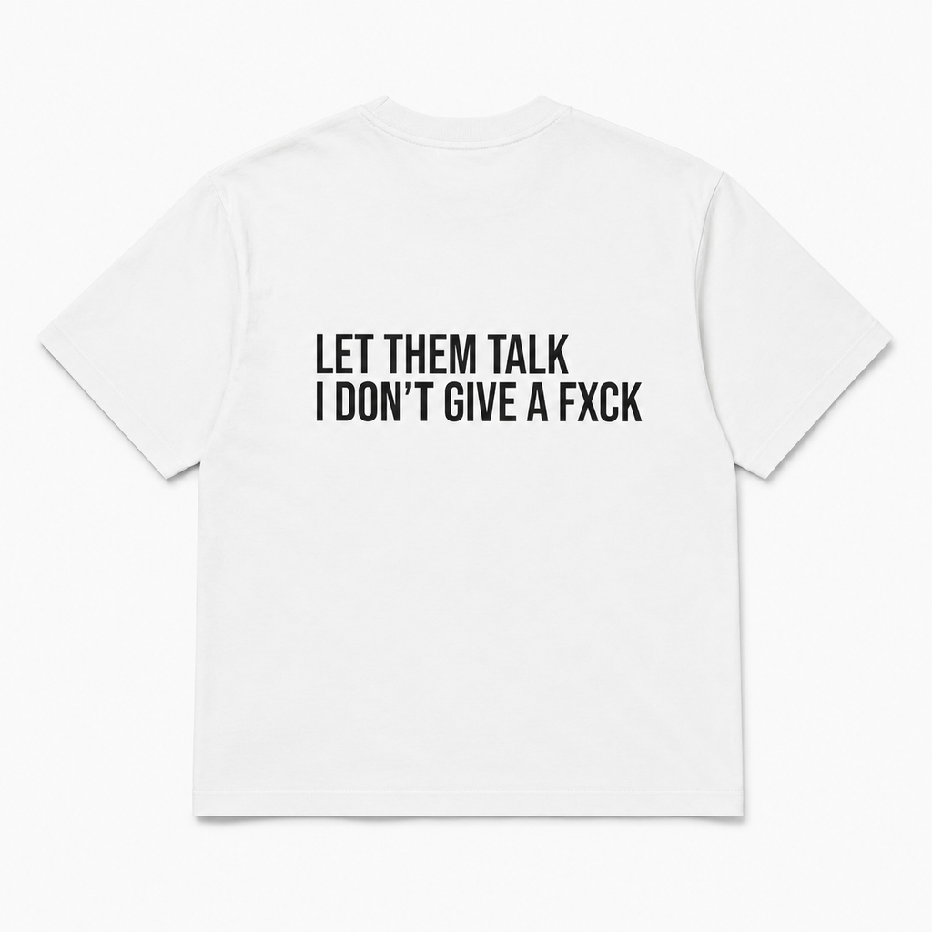 Let Them Talk Tee – White & French Oak