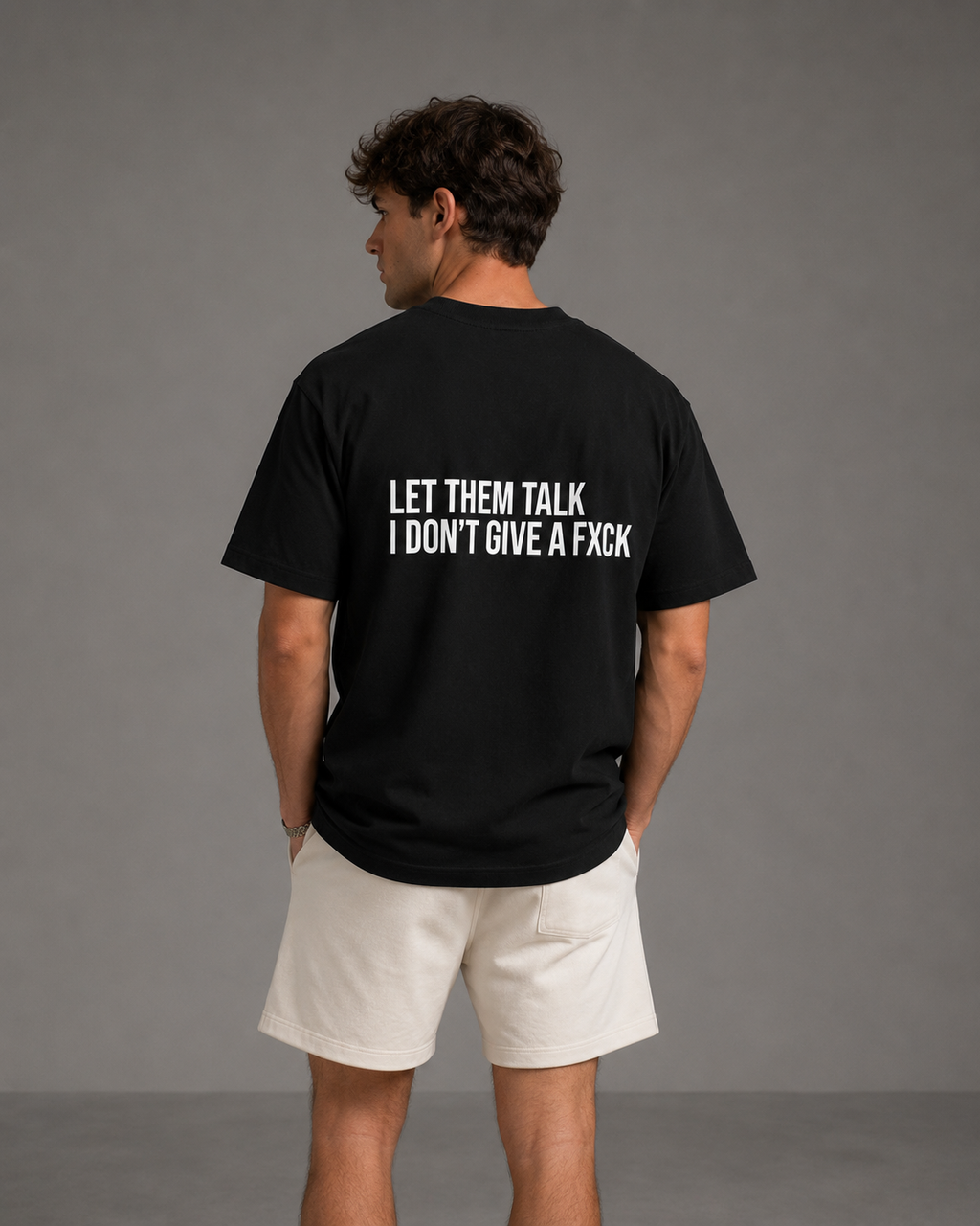 Let Them Talk Tee – Black & Midnight Navy