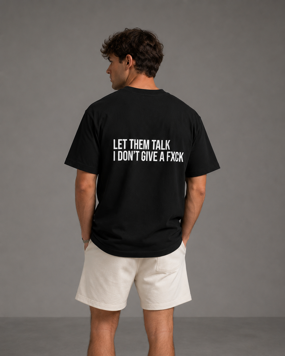 Let Them Talk Tee – Black & Midnight Navy