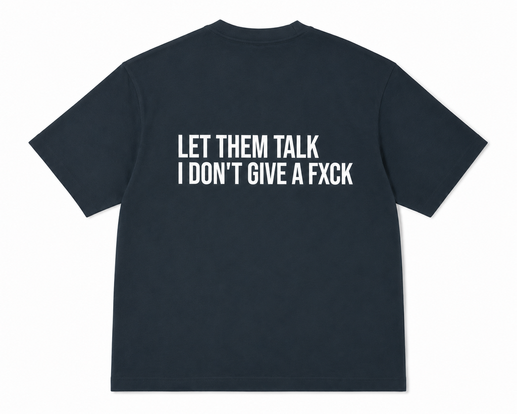 Let Them Talk Tee – Black & Midnight Navy
