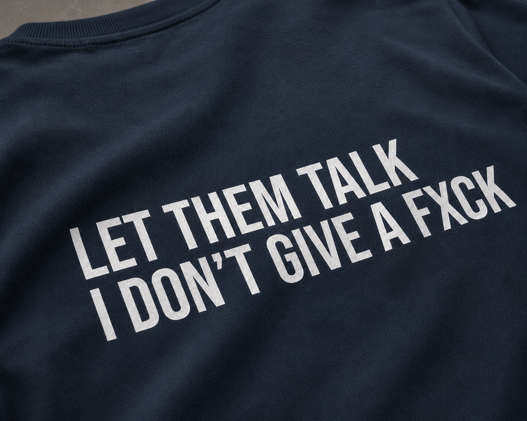 Let Them Talk Tee – Black & Midnight Navy