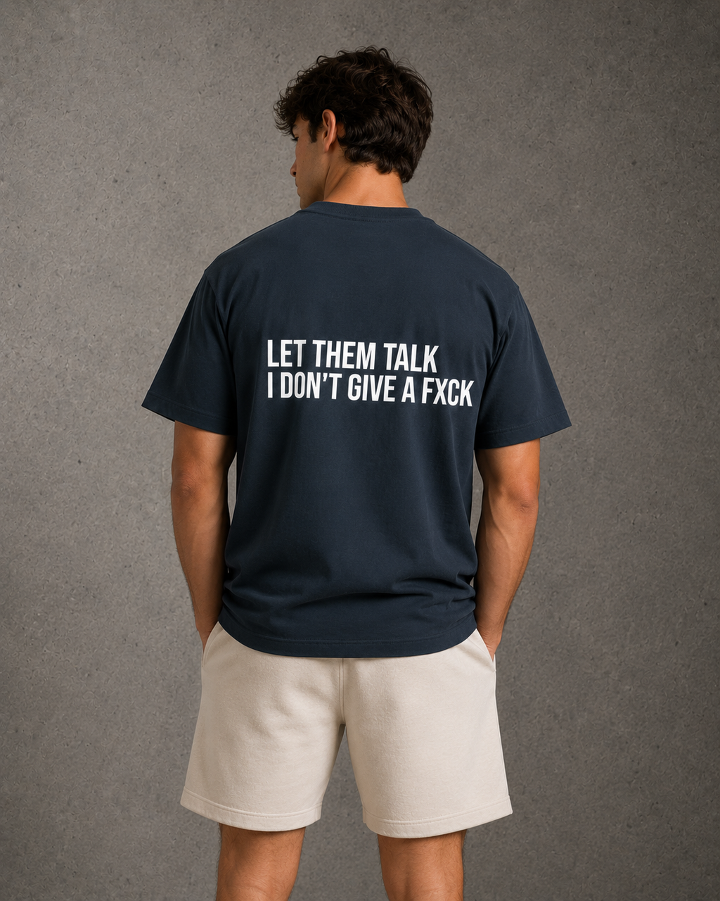 Let Them Talk Tee – Black & Midnight Navy
